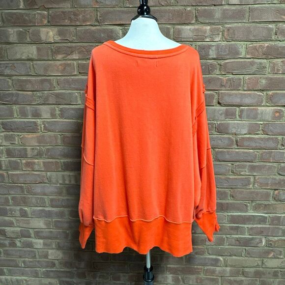 We The Free Women’s Orange Camden Oversized Sweatshirt Size Large - Picture 8 of 11